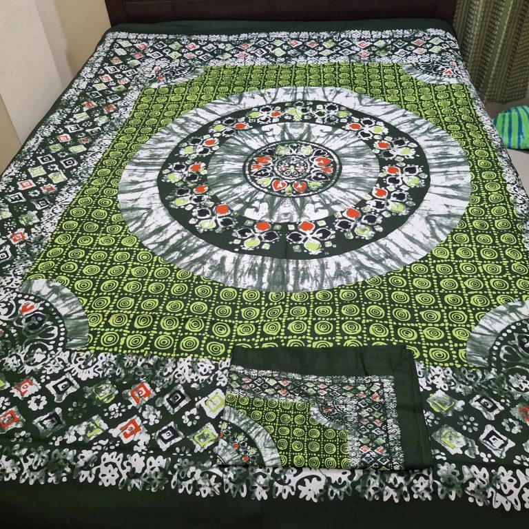 Batik-print-design-Olive-color-bedsheet