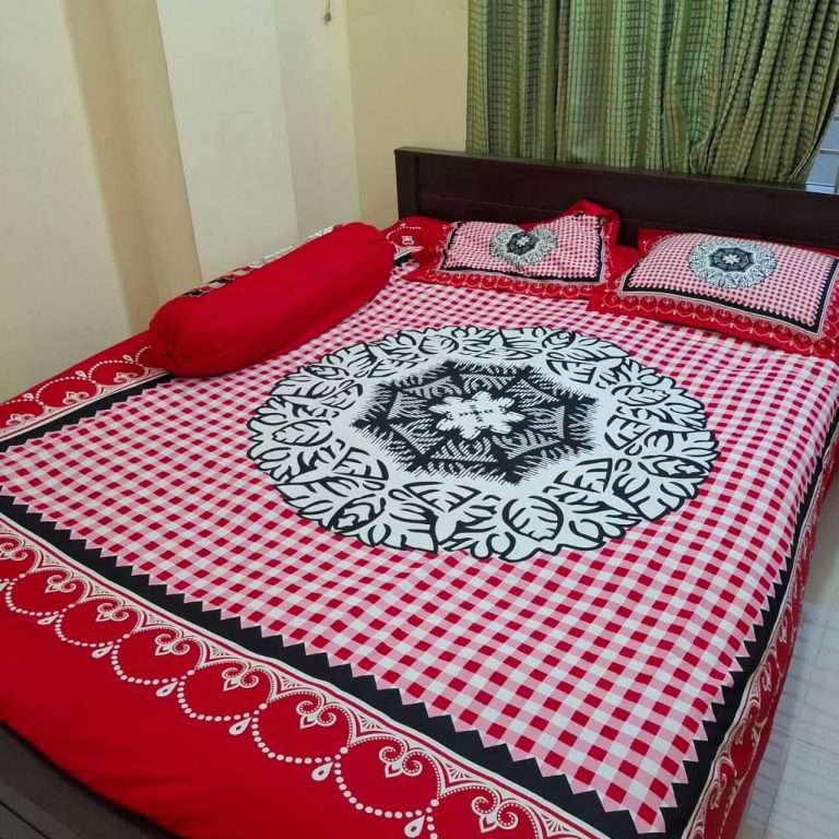 Modern-print-red-color-bedsheet