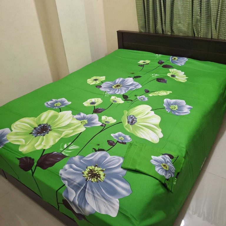 green-color-multi-flowers-design